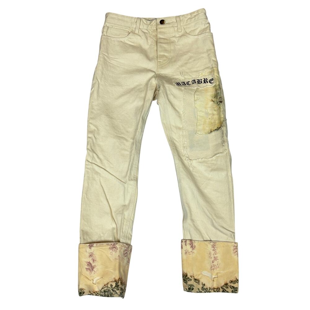 $503 HYEIN SEO SS18 Patchwork Denim Jeans Crop Women's 1 Small 28x27